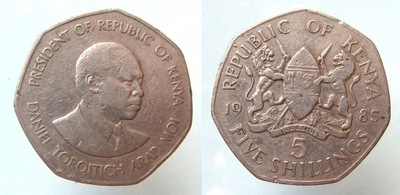 9276. KENIA, 5 szylingów, 1985 29,5mm