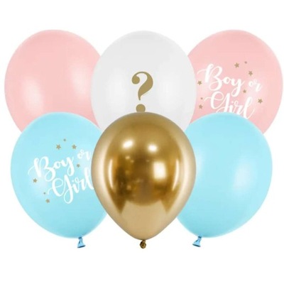 balony BOY or GIRL różowe błękitne GENDER REVEAL