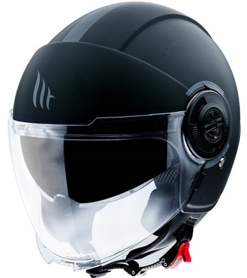 KASK MOTOCYKLOWY BEZPICZENY OTWARTY MT HELMETS VIALE SV BLACK MATT