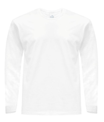 Koszulka T-shirt Biały z Długim Rękawem r. XL