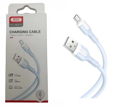 Kabel USB - microUSB typ B XO 1 m niebieski