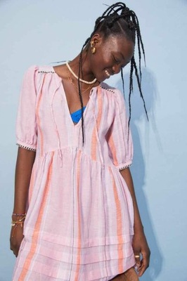 Lemlem by Liya Kebede & H&M sukienka XL 100% len