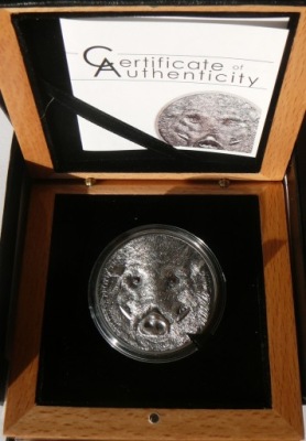 500 TUGRIK MONGOLIA 2018 DZIK RZADKA Ag 999 Oz +CER