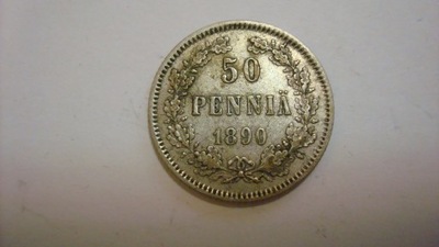 Moneta 50 pennia Finlandia 1890 stan 3