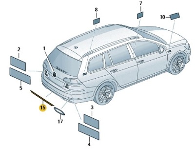 Молдинг декоративная хром блестящий vw golf vii оригинальный номер фото №1