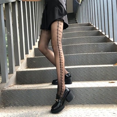1PCS Sexy Woman Tights With Patterned Tattoos Pantyhose Inscriptions Flower
