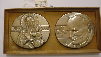 2 x medal JAN PAWEŁ II duże srebro - Polska PRL