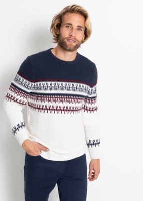 B.P.C męski sweter z norweskim wzorem r.M