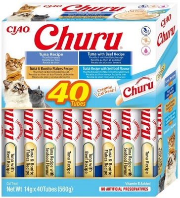 Przysmak dla kota INABA CAT CHURU VARIETIES TUNA 40x14g