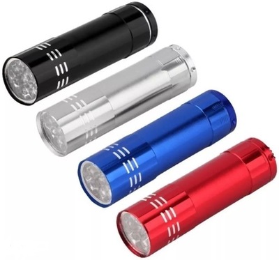 MINI FLASHLIGHT KIESZONKOWA 9LED ALUMINIUM  