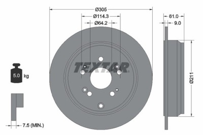 2X ДИСК ТОРМОЗНОЙ HONDA ЗАД CR-V 05- 92162503