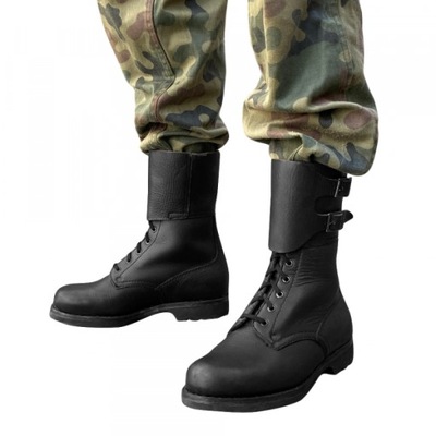 Skórzane buty wojskowe czarne Opinacze LWP, obuwie polskie 25-40