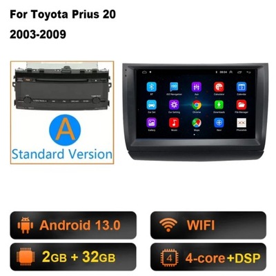 NAWIGATOR GPS ANDROID 13 RADIO DE AUTOMÓVIL CARPLAY PARA TOYOTA PRIUS 2002-2009 2006  