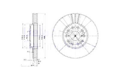 DELPHI DISCOS DE FRENADO 2SZT. PARTE DELANTERA LEXUS GS IS I IS SPORTCROSS LS SC  