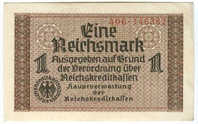 NIEMCY - 1 Reichsmark 1940 - 1945 - - UNC