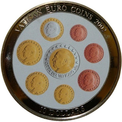 *10$ LIBERIA 2002 NOWA WALUTA EUROPY WATYKAN EURO