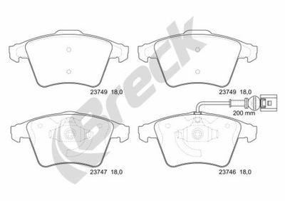 PADS BRAKE FRONT BRECK 23746 00 703 10  