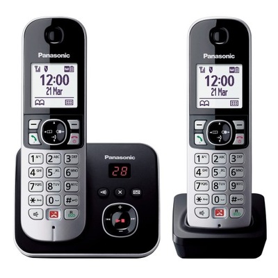 Dwa telefony bezprzewodowe Panasonic KX-TG6862GB DUO