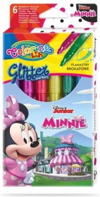 Flamastry brokatowe Colorino Kids 6 kolorów Minnie