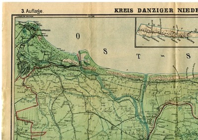ŻUŁAWY GDAŃSKIE / Kreis DANZIGER NIEDERUNG :: przedwojenna mapa : 1918 rok