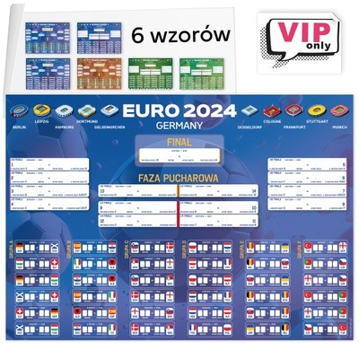 TERMINARZ EURO 2024 plakat TABELA rozgrywek A3 kreda mat 350g