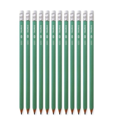 Ołówek z gumką HB 12 sztuk