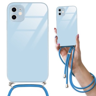 ETUI Do IPHONE 11 Obudowa Case Premium CROSSGLAM NIEBIESKI Błękitny Sznurek