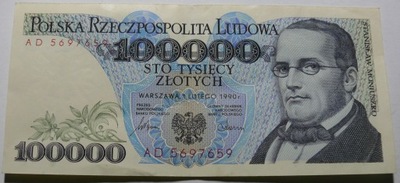 100000 zł 1990 S. MONIUSZKO - ser. AD