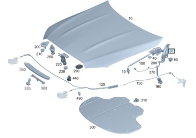 Петля капот левый mercedes c klasa w206 21- фото №1
