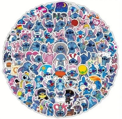 NAKLEJKI STITCH WLEPY STICKER MIX WODOODPORNE 100 szt