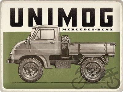 PLACA PLAKAT 30X40 MERCEDES UNIMOG VINTA 23338  