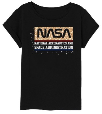 T-Shirt Bluzka NASA 140 Czarna