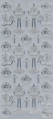 Stickersy naklejki - Kielich IHS 789 srebrne