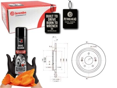 Гальмівні диски гальмівні 2szt. задня hyundai kona kia seltos 1. #petrolhead pro+ kit2 фото №1