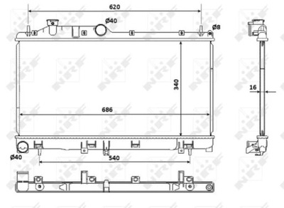 NRF 53929 CHLODNICA, SISTEMA DE REFRIGERACIÓN DEL MOTOR  