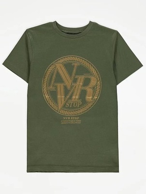 T-shirt ze złotą grafiką GEORGE 140-146