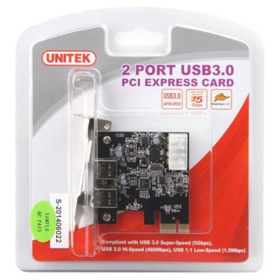 Unitek PCI Express kontroler 2x USB 3.0 NEC Y-7301