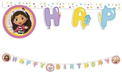 Banner Gabby's Dollhouse Happy Birthday