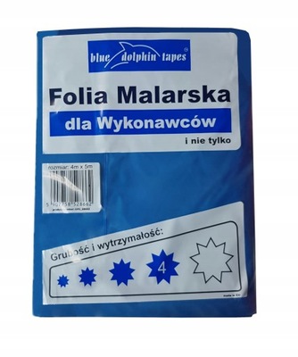 Folia malarska Blue dolphin 4 m x 5 m x 4 µm