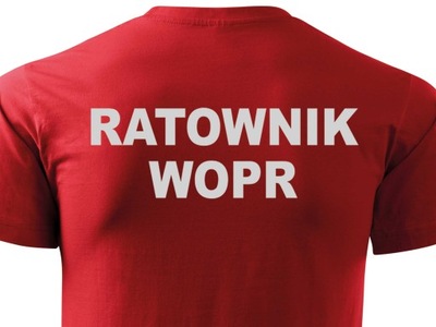 SUPER T-SHIRT RATOWNIK WOPR CZERWONY ODBLASKOWY XL