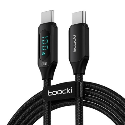 KABEL TOOCKI 1m 1 metr USB-C do USB-C PD 100W Z WYŚWIETLACZEM