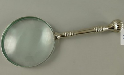 LUPA - szkło powiększające srebrna rączka