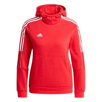 Bluza dla dzieci adidas Tiro 21 Sweat Hoody czerwona GM7338 116cm