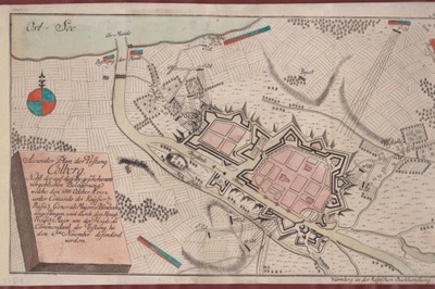 Kołobrzeg Kolberg Twierdza podczas oblężenia w 1758 r. Wojna Siedmioletnia