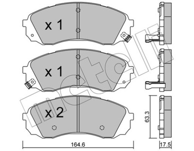 METELLI 22-0785-0 KOMPLEKTAS TRINKELIŲ HAMULCOWYCH, HAMU 