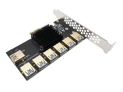 Rozdzielacz Adapter Portu PCIe Riser Splitter 1-7