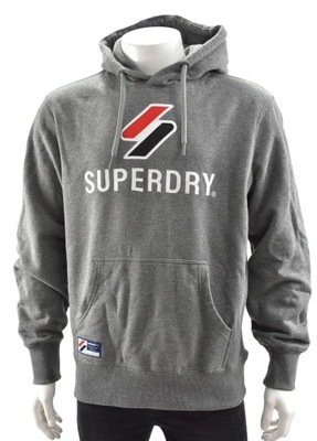 SUPERDRY bluza hoodie szara roz M-L