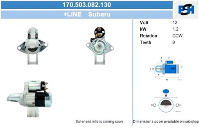 BV PSH СТАРТЕР SUBARU 1.2 KW СТАРТЕР