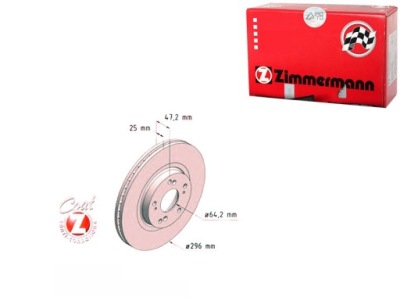 Тормозные диски тормозные 2szt honda accord 08- zimmermann фото №1