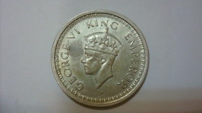 Indie Brytyjskie 1 rupia 1944 stan 2+